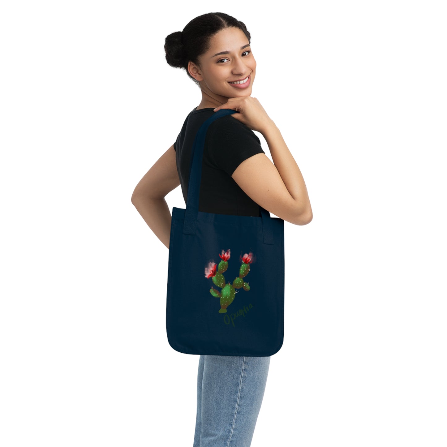 Red Opuntia Organic Canvas Tote Bag