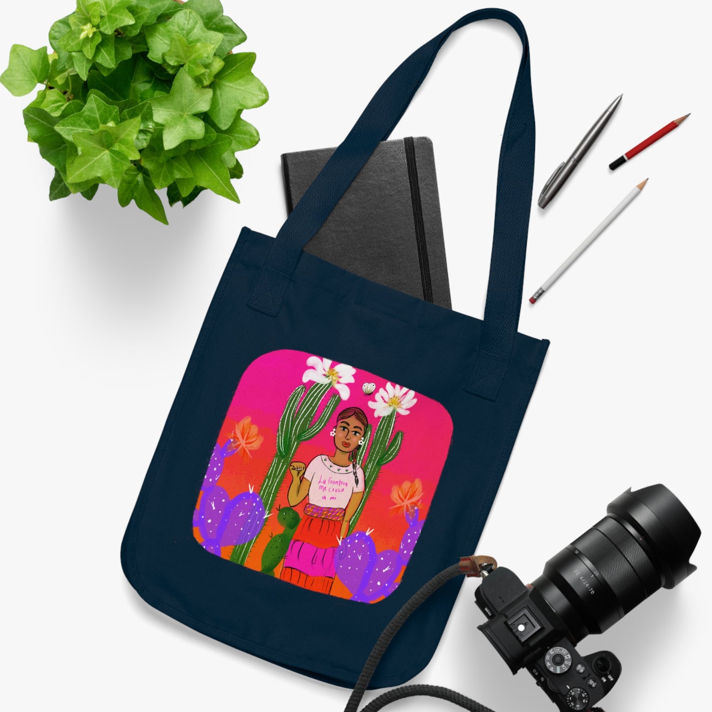 Border Crossed Me Organic Canvas Tote Bag
