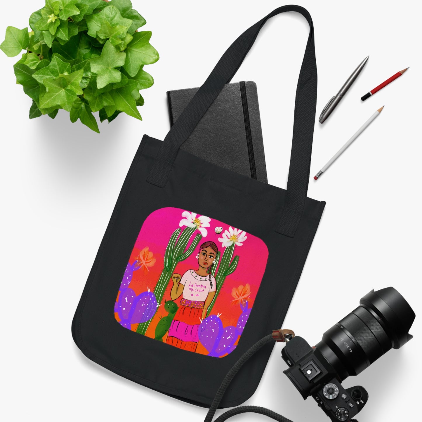 Border Crossed Me Organic Canvas Tote Bag