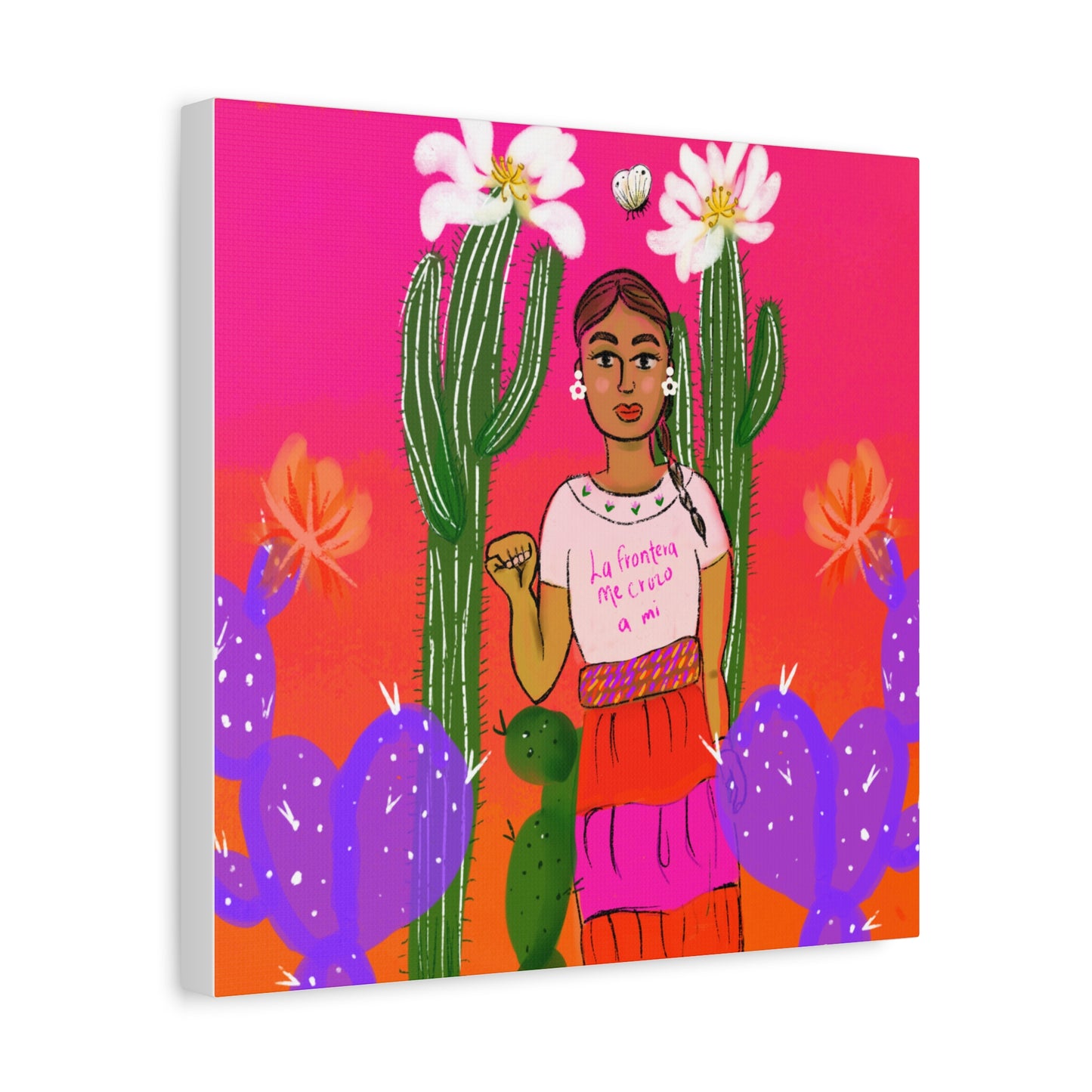 Border Crossed Me Canvas Wall Art — Matte Stretched 1.25"