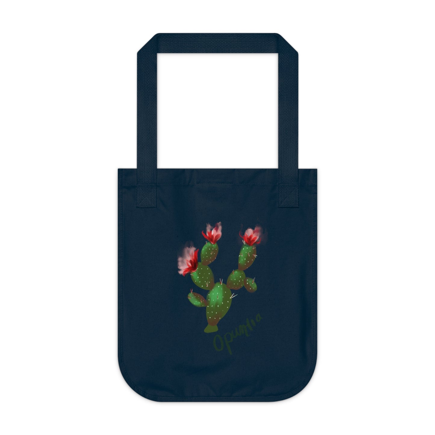 Red Opuntia Organic Canvas Tote Bag