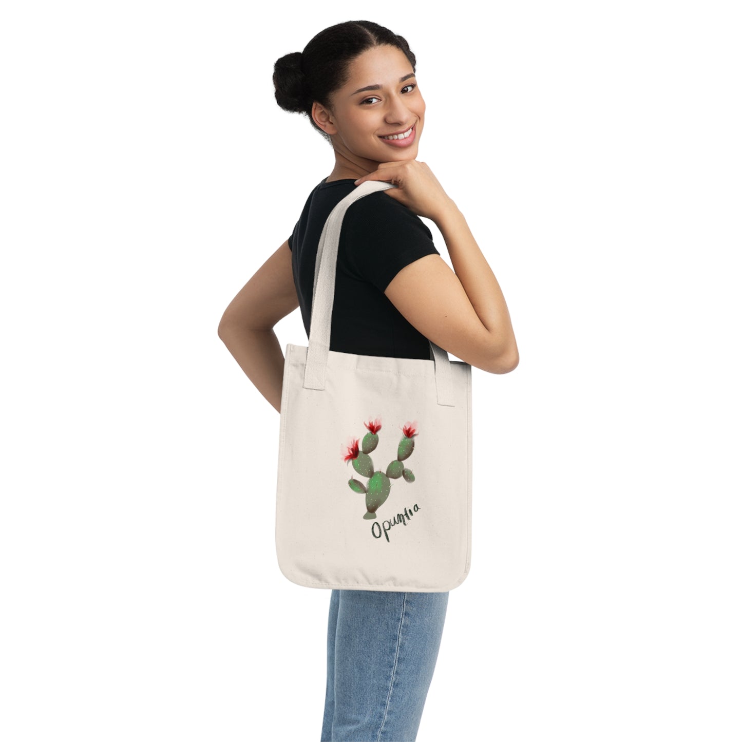 Red Opuntia Organic Canvas Tote Bag