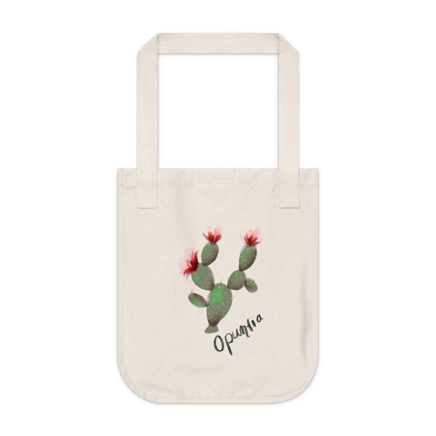 Red Opuntia Organic Canvas Tote Bag
