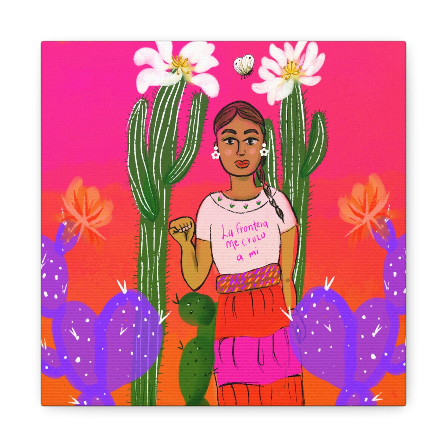 Border Crossed Me Canvas Wall Art — Matte Stretched 1.25"