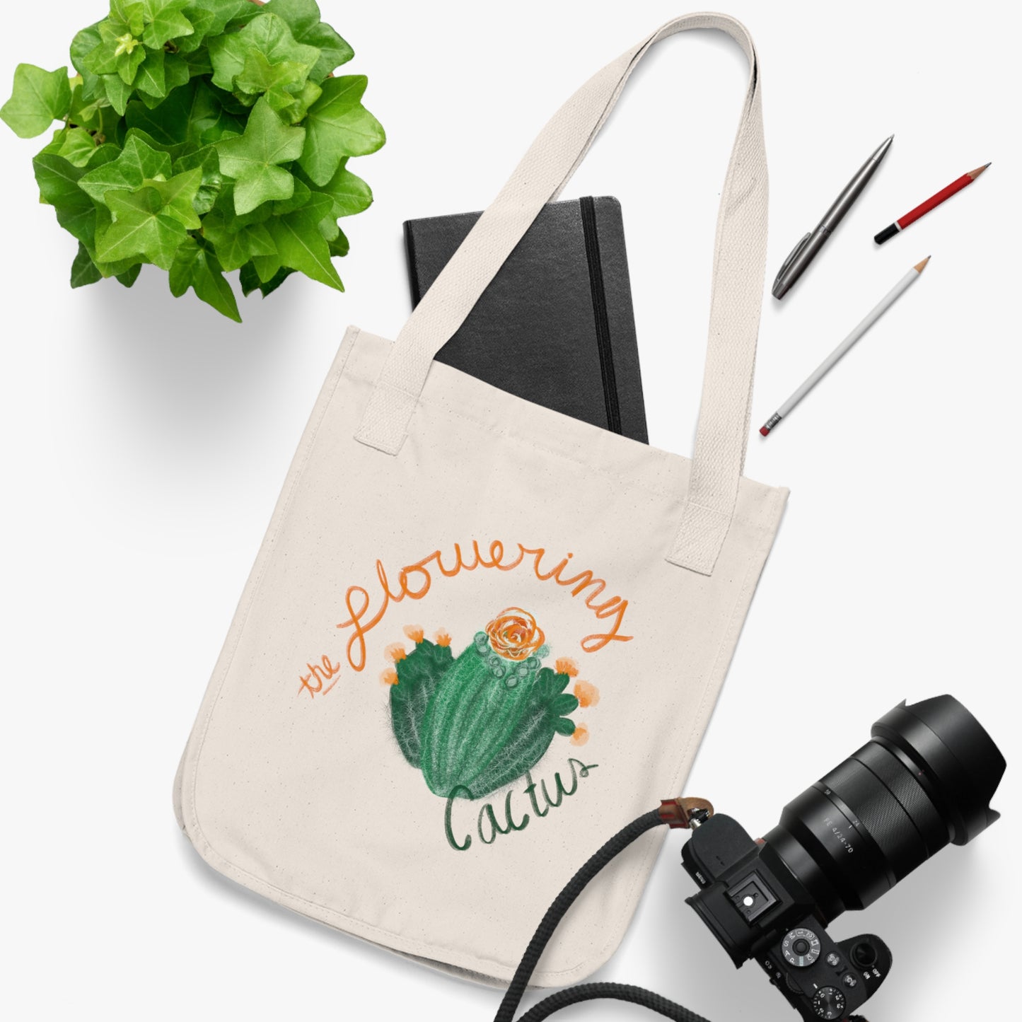 Flowering Cactus Canvas Tote Bag