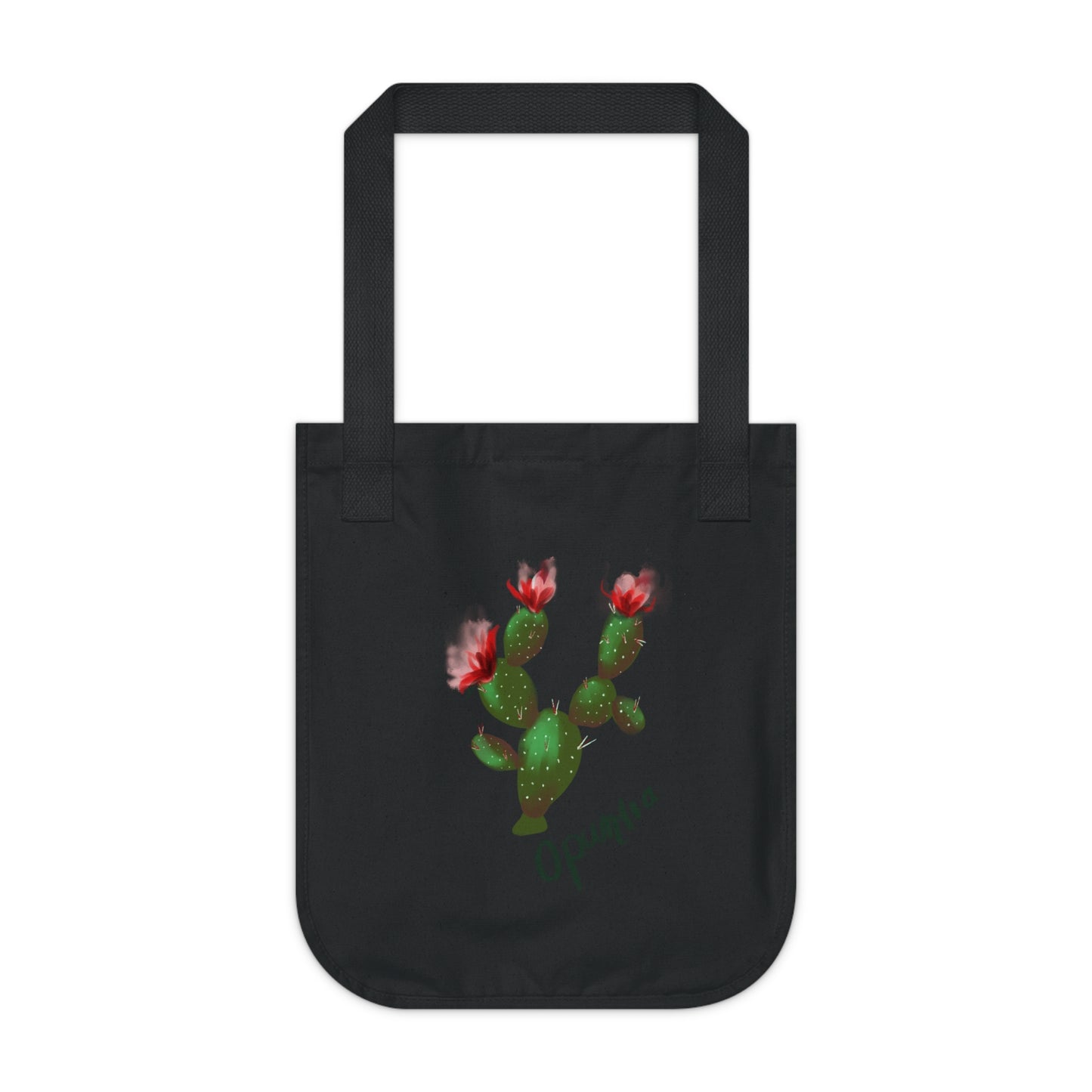 Red Opuntia Organic Canvas Tote Bag