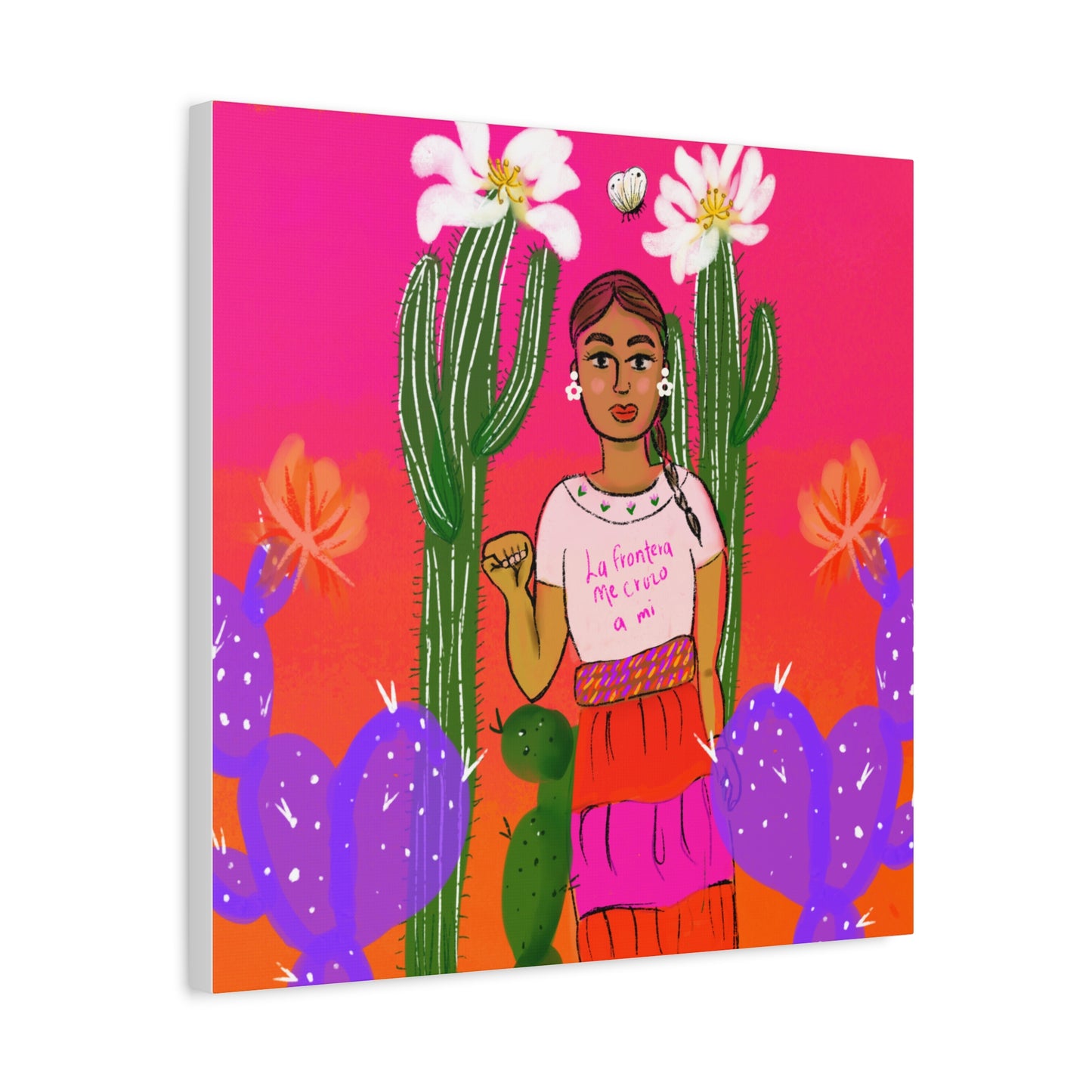 Border Crossed Me Canvas Wall Art — Matte Stretched 1.25"